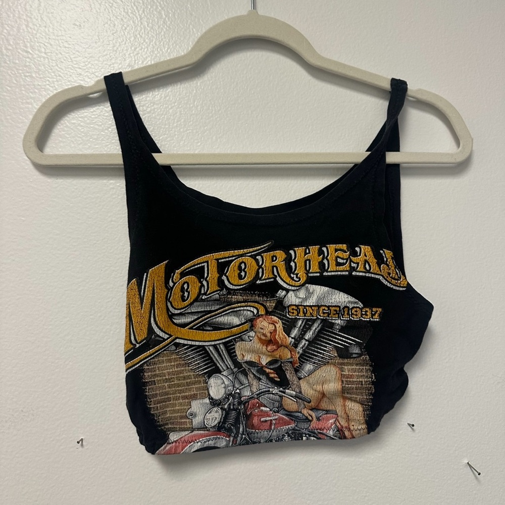 Y2K Biker Harley Davidson Style Crop Top